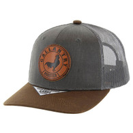 KSM556 ROOSTER , OIL LEATHER TRUCKER - CHARCOAL