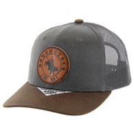 SM556 BULL RIDER , OIL LEATHER TRUCKER - CHARCOAL