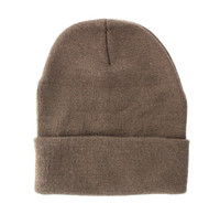 WB080 Plain 12" Long Beanie (Solid Brown)
