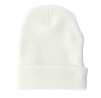 WB080 Plain 12" Long Beanie (Solid Pearl)