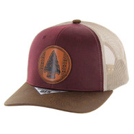 KSM652 NATIVE ARROW , OIL LEATHER TRUCKER - BURGUNDY