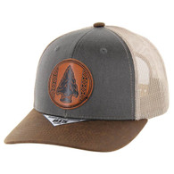 KSM652 NATIVE ARROW , OIL LEATHER TRUCKER - CHARCOAL