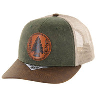 KSM652 NATIVE ARROW , OIL LEATHER TRUCKER - OLIVE