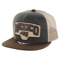 SM561 MEXICO , OIL LEATHER TRUCKER - CHARCOAL