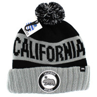 WB184 CALIFORNIA , POM BEANIE - BLACK(GREY)