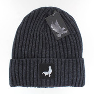 WB700 COCK , SILVER PATCH, FUR LINED BEANIE - CHARCOAL