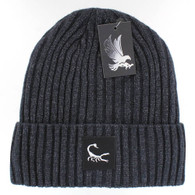 WB700 SCORPION , SILVER PATCH, FUR LINED BEANIE - CHARCOAL