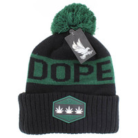 WB684 DOPE , POM BEANIE - BLACK(GREEN)