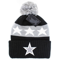 WB689 STAR , POM BEANIE - BLACK(GREY)