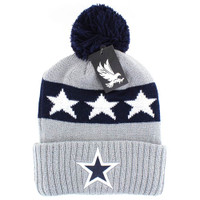 WB689 STAR , POM BEANIE - GREY(NAVY)