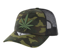 SM111 MARIJUANA , TRUCKER - GREEN CAMO/BLACK