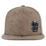 SM433 SKULL , SUEDE PU - BROWN