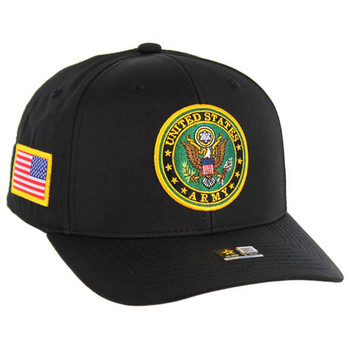 JM-AR003 LICENSED U.S. ARMY , ARMY SEAL(EMB) 6 PANEL - BLACK - Ace