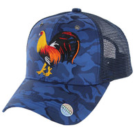 VM274 COCK , NYLON CAMO TRUCKER - BLUE CAMO