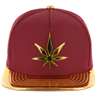 KSM715 MARIJUANA - BURGUNDY/GOLD