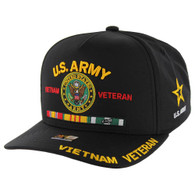 JM-AR036 LICENSED U.S. ARMY , VIETNAM VETEREAN - BLACK, 5 PANEL