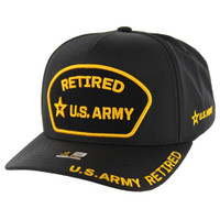 JM-AR066 LICENSED U.S. ARMY , RETIRED ARMY - BLACK , 5 PANEL