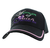 VM101 Woman of Faith Velcro Cap (Solid Black)