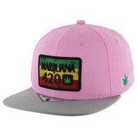 SM161 MARIJUANA 420 - PINK/GRAY