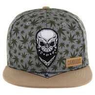 SM103 MARIJUANA SKULL - CHARCOAL/KHAKI