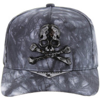 SM697 SKULL CROSSBONE , CARBON METAL - BLACK