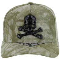 SM697 SKULL CROSSBONE , CARBON METAL - OLIVE