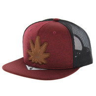 SM760 MARIJUANA , MELANGE TRUCKER - BURGUNDY/BLACK