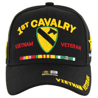 JM-ARC062 LICENSED U.S. ARMY 1ST CAVALRY  VIETNAM VETERAN - BLACK