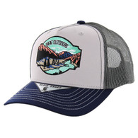 SM113 GREAT OUTDOORS , TRUCKER - STONE/NAVY/CHARCOAL