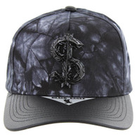 SM697 DOLLAR SIGN , CARBON METAL - TIE DYE BLACK/PU BLACK