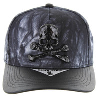 SM697 SKULL CROSSBONE , CARBON METAL - TIE DYE BLACK/PU BLACK