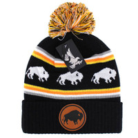 WB025 BUFFALO , POM BEANIE - BLACK