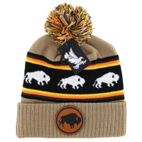 WB025 BUFFALO , POM BEANIE - KHAKI