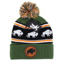 WB025 BUFFALO , POM BEANIE - OLIVE