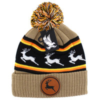 WB025 DEER , POM BEANIE - KHAKI