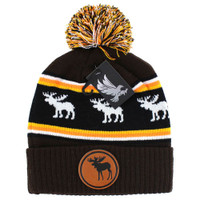WB025 MOOSE , POM BEANIE - BROWN
