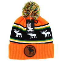 WB025 MOOSE , POM BEANIE - ORANGE