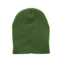 WB090 Plain 8" Short Beanie (Solid Olive)