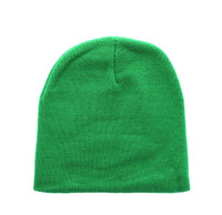 WB090 Plain 8" Short Beanie (Solid Kelly Green)