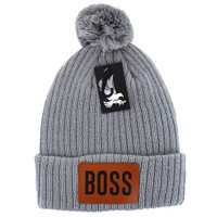 WB042 BOSS , POM BEANIE - GRAY
