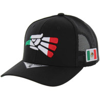 SM251 MEXICO EAGLE , SPAN MESH TRUCKER - BLACK(COLOR)