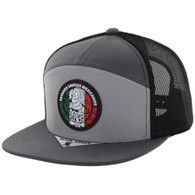 SM256 MEXICO , 7 PANEL , TRUCKER - HEATHER GRAY/CHARCOAL/BLACK