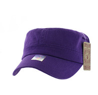 BP081 Washed Cotton Castro Caps (Solid Purple)