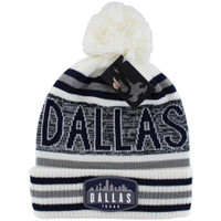 WB032 DALLAS , POM BEANIE - WHITE/NAVY