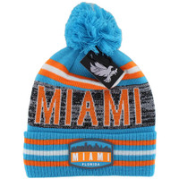 WB032 MIAMI , POM BEANIE - AQUA/ORAGNE