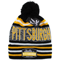 WB032 PITTSBURGH , POM BEANIE - BLACK/GOLD