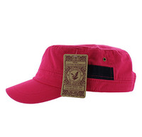 BP083 Washed Cotton Castro Caps (Solid Hot Pink)