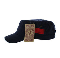 BP083 Washed Cotton Castro Caps (Solid Navy)