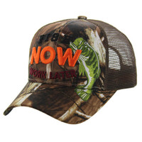 VM195 FISH NOW WORK LATER , TRUCKER - HUNTING CAMO/BROWN