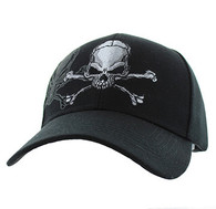 VM021 Skull Velcro Cap (Solid Black)